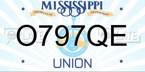 O797QE Mississippi License Plate
