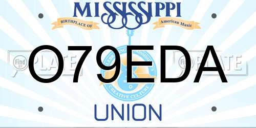 O79EDA Mississippi License Plate