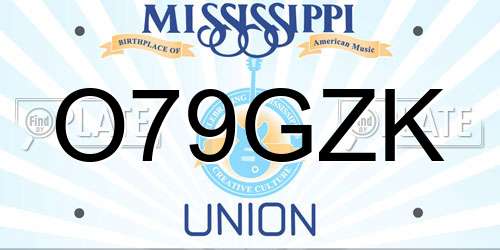 O79GZK Mississippi License Plate