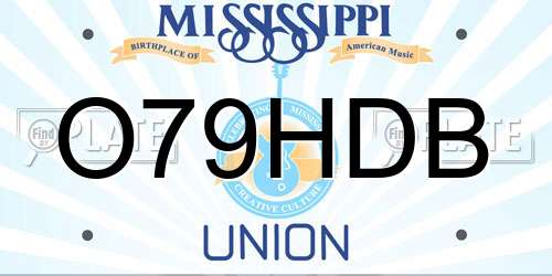 O79HDB Mississippi License Plate