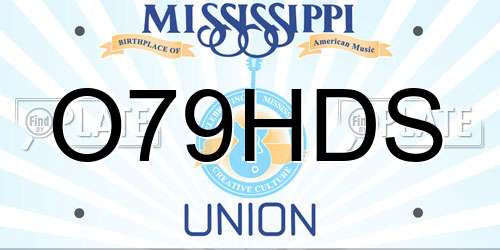 O79HDS Mississippi License Plate