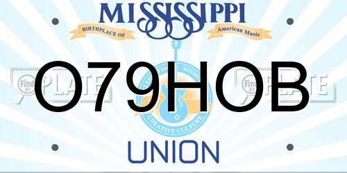 O79HOB Mississippi License Plate