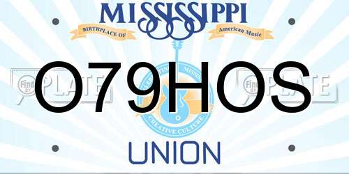 O79HOS Mississippi License Plate
