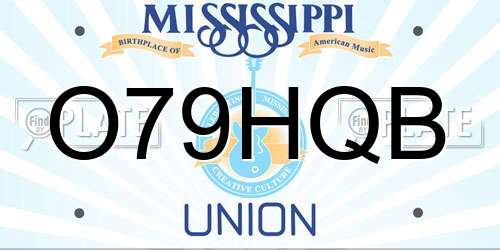 O79HQB Mississippi License Plate