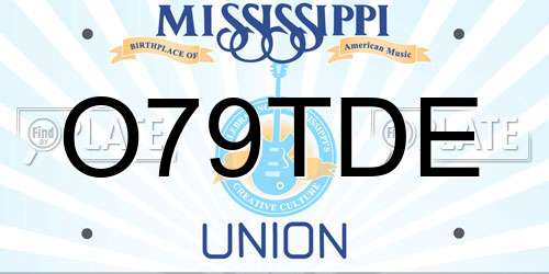 O79TDE Mississippi License Plate