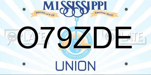 O79ZDE Mississippi License Plate