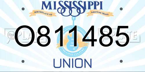O811485 Mississippi License Plate