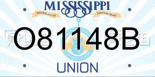 O81148B Mississippi License Plate