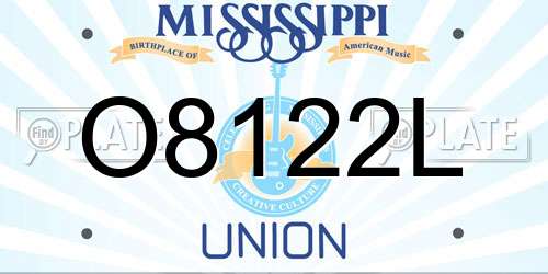 O8122L Mississippi License Plate