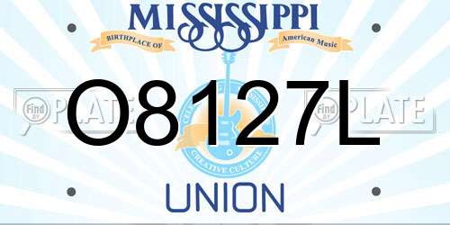 O8127L Mississippi License Plate