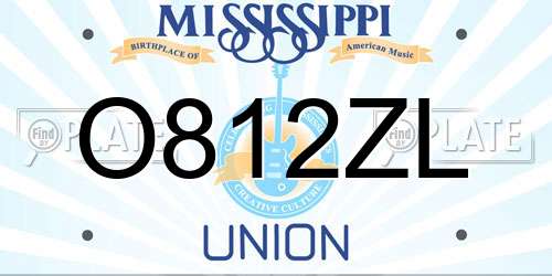 O812ZL Mississippi License Plate
