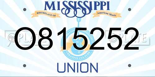 O815252 Mississippi License Plate