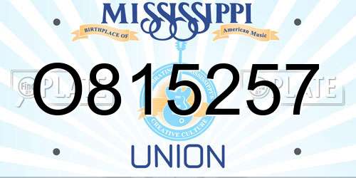 O815257 Mississippi License Plate