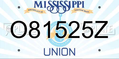 O81525Z Mississippi License Plate