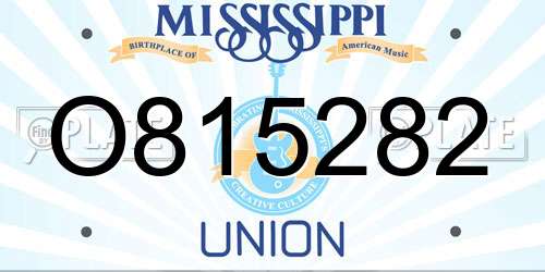 O815282 Mississippi License Plate