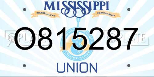 O815287 Mississippi License Plate