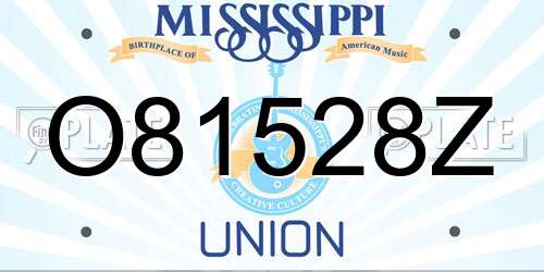 O81528Z Mississippi License Plate