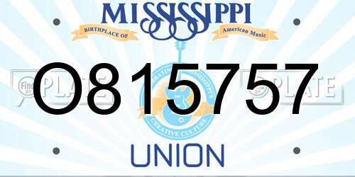 O815757 Mississippi License Plate