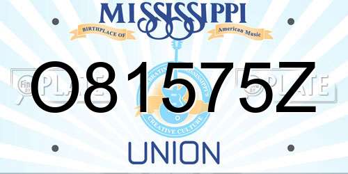 O81575Z Mississippi License Plate
