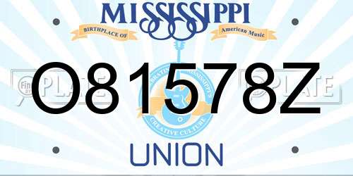O81578Z Mississippi License Plate