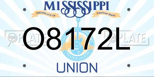 O8172L Mississippi License Plate