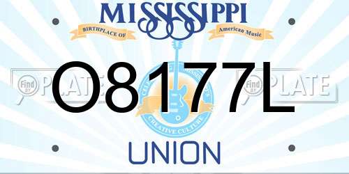 O8177L Mississippi License Plate