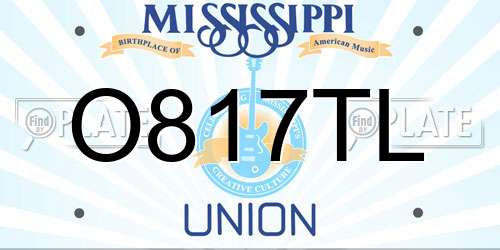 O817TL Mississippi License Plate