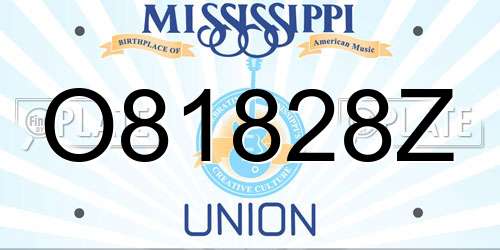 O81828Z Mississippi License Plate