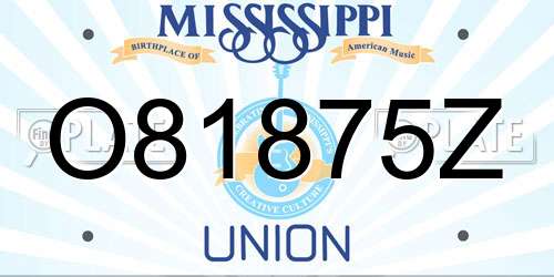 O81875Z Mississippi License Plate