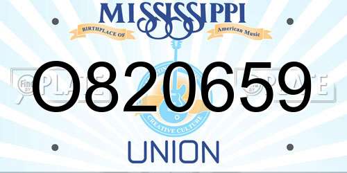 O820659 Mississippi License Plate