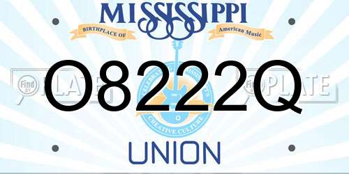 O8222Q Mississippi License Plate
