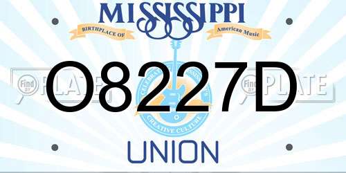 O8227D Mississippi License Plate