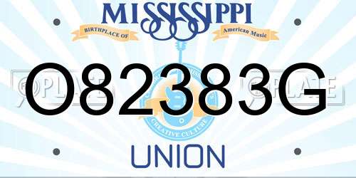O82383G Mississippi License Plate