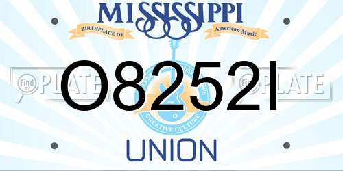 O8252I Mississippi License Plate