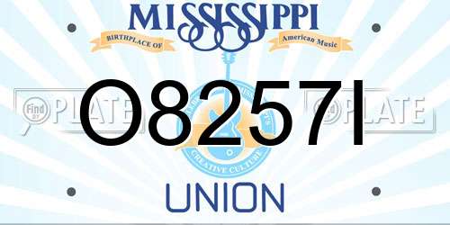 O8257I Mississippi License Plate