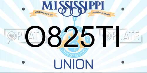 O825TI Mississippi License Plate