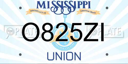O825ZI Mississippi License Plate