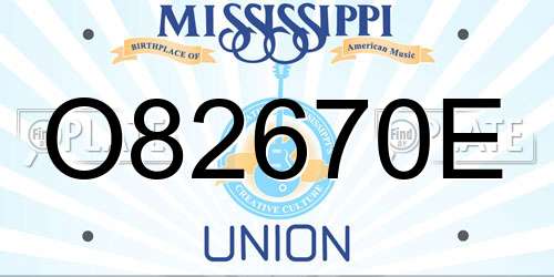 O82670E Mississippi License Plate
