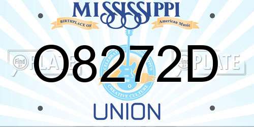 O8272D Mississippi License Plate