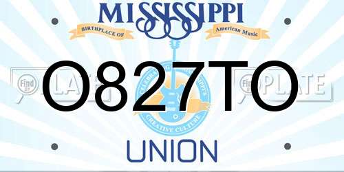 O827TO Mississippi License Plate