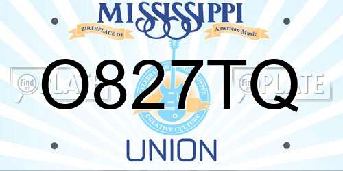 O827TQ Mississippi License Plate