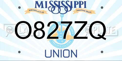 O827ZQ Mississippi License Plate