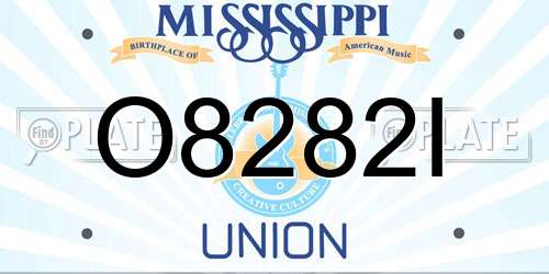 O8282I Mississippi License Plate