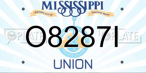 O8287I Mississippi License Plate