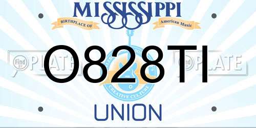O828TI Mississippi License Plate