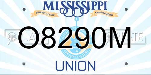 O8290M Mississippi License Plate