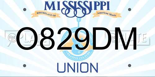 O829DM Mississippi License Plate