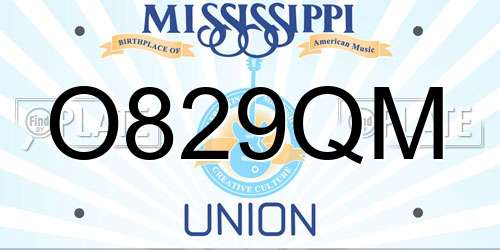 O829QM Mississippi License Plate