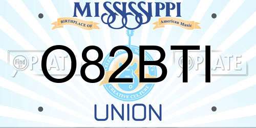 O82BTI Mississippi License Plate