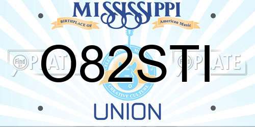 O82STI Mississippi License Plate